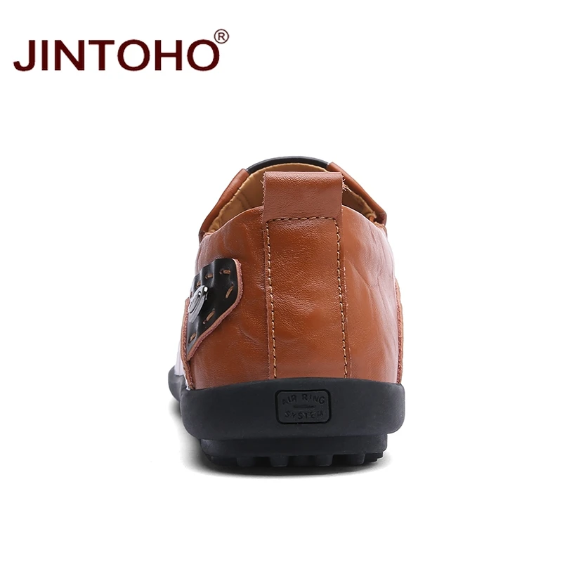 Туфли JINTOHO мужские кожаные брендовые модные туфли повседневная обувь из