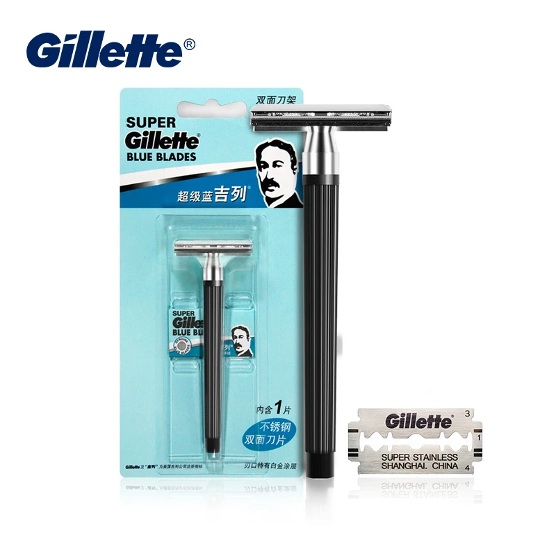 Gillette Супер Синий Классический острая Мужская бритва лезвие (1 ручка с 1 лезвие)