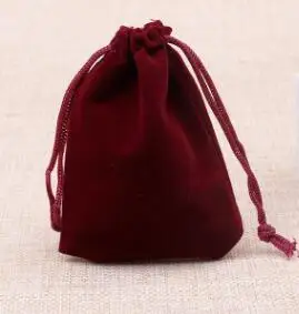 wine red 10 шт./лот 7x9 см небольшой шнурок черные красные бархатные украшения сумка подарки Ювелирные сумки Свадебные Рождественские мешки для упаковки - Цвет: wine red