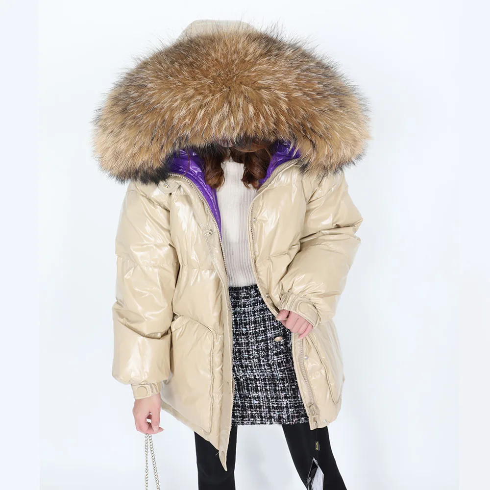 Maomaokong 2018 new Detachable raccoon fur collar down jacket Warm coat thick in winter | Женская одежда