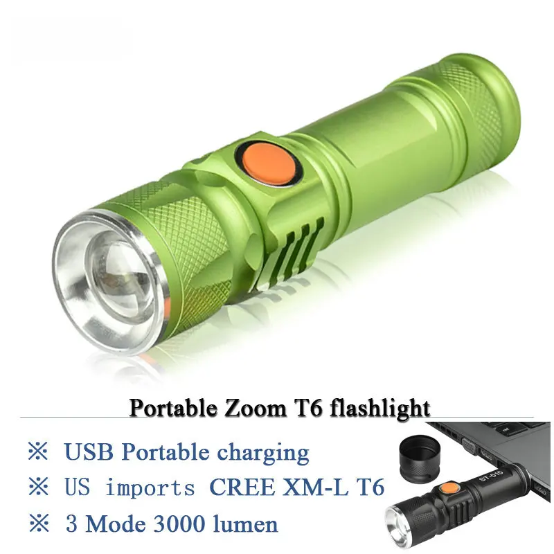 Новинка 2019 мощный светодиодный фонарик CREE XML T6 мини USB портативный фонарь