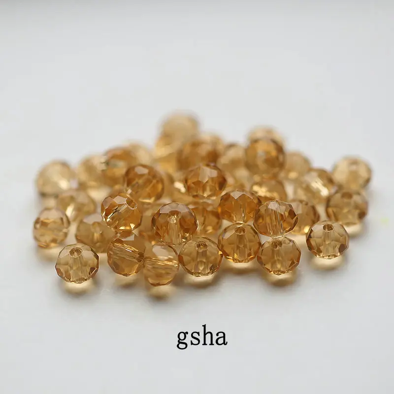 gsha Большая распродажа 6-8 мм круглые Кристальные бусины разноцветные шармы стеклянные свободные бусины для изготовления украшений о - Цвет: gsha