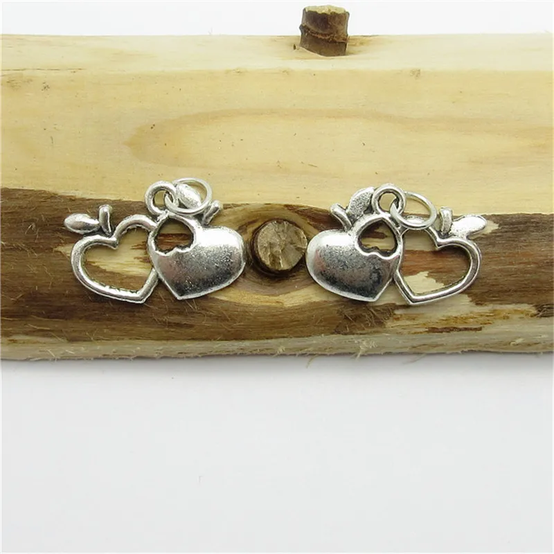

Подвеска в виде сердца из серебра под старину, подвеска из сплава под европейские браслеты, ожерелья, металлические украшения «сделай сам», ...
