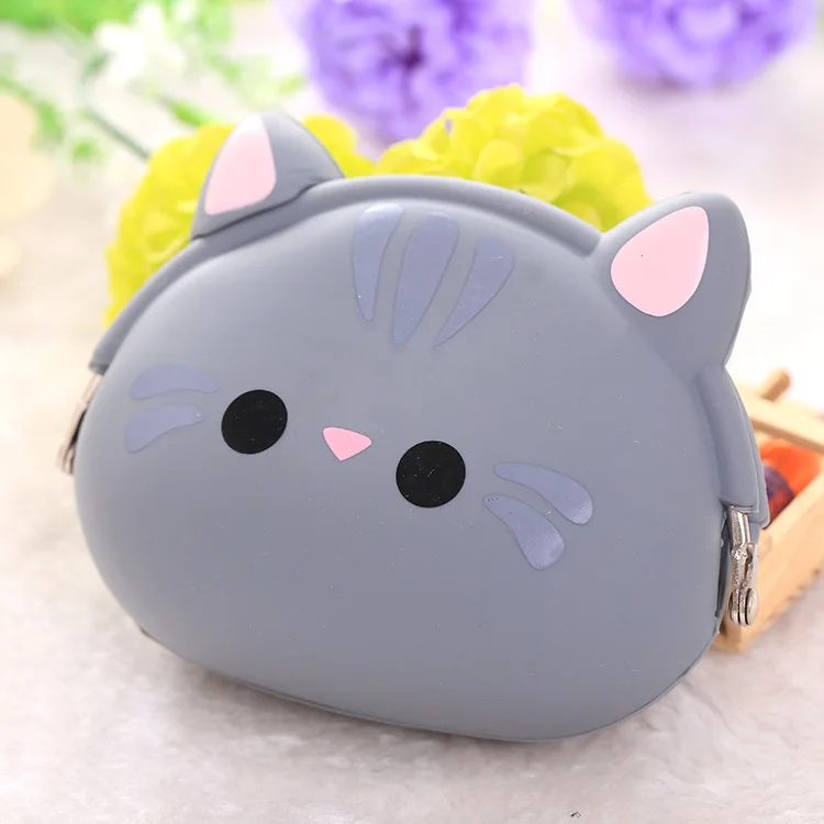 graysmile Кошельки с персонажами мультфильмов, новинка, трехмерный Пингвин, сова, кролик, силиконовый кошелек, креативные Чехлы для ключей, милые детские сумки для девочек и девушек - Цвет: graysmile