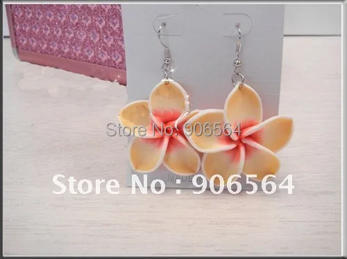 Гавайский цветок Плюмерия цветочные серьги с изображением ФРАНЖИПАНИ модные