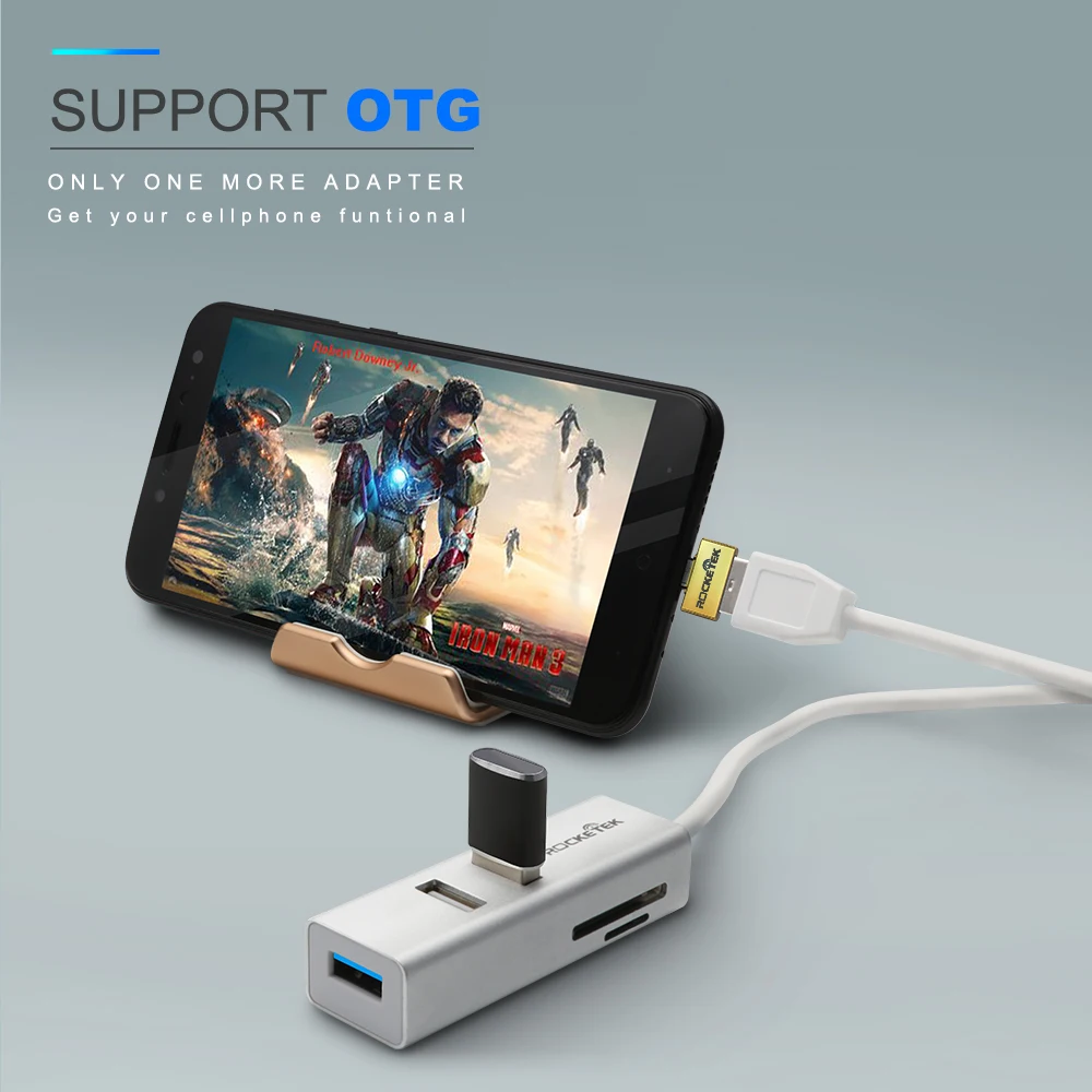 Игровая мышь Rocketek Мульти usb 3,0 концентратор 3 порта адаптер-разветвитель Алюминий SD/TF кард-ридер для MacBook Air ноутбук аксессуары