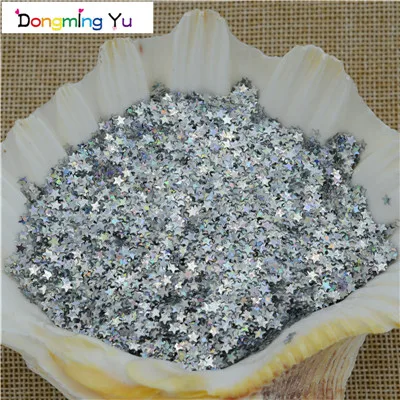 Silver Laser 20000pcs(50g) 3mm Star Shape Loose Sequins Glitter Paillette Sewing,Wedding Craft DIY Garment Accessorie Nail Beauty - Цвет: Silver Laser