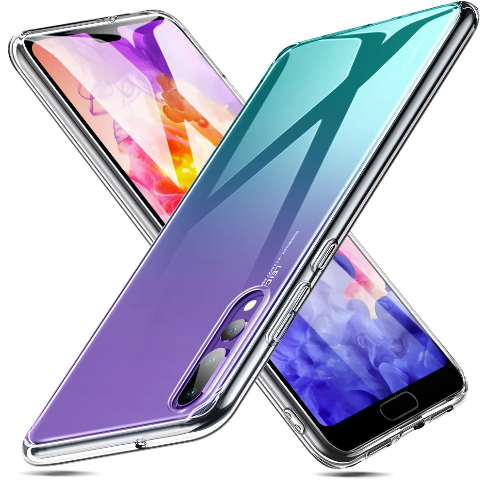 ESR Кристальный чехол из закаленного стекла для телефона huawei P20 полное заднее покрытие для huawei P20 Pro TPU Мягкий край силиконовый стеклянный чехол s Coque