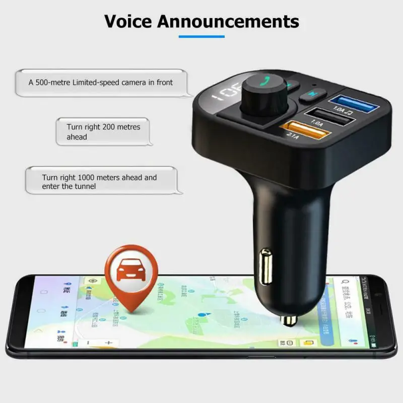 Беспроводной FM трансмиттер Y9 Bluetooth 3 0 MP3 плеер светодиодный USB порта|MP3-плееры| |