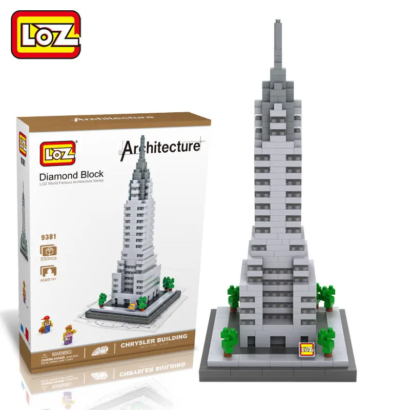 Jouets Architecture Chrysler Building Modele Nano Pixels Diamant уникальный Vente Blocs de Construction Briques En Plastique|Блочные