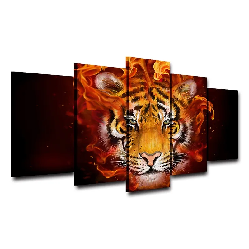 Artistic Print Drawing on Canvas Framed wall art pictures Spray Oil Painting Decoration Printed Decor for home Tiger Head AE0473 | Дом и сад
