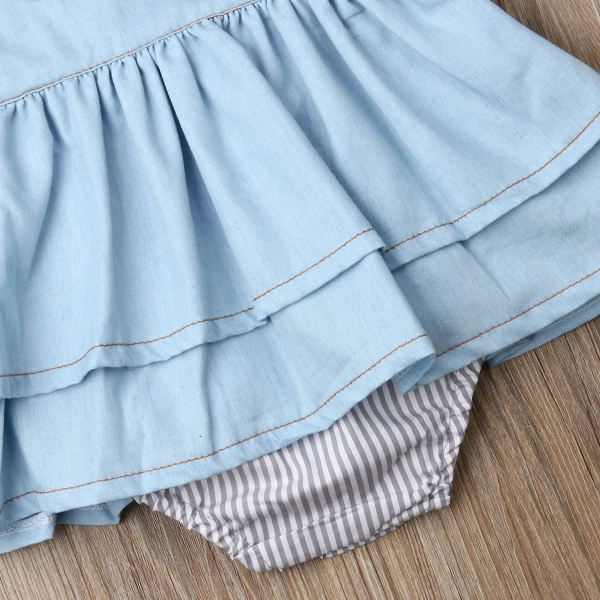 От 6 месяцев до 4 лет милый джинсовый комбинезон без рукавов с юбкой-пачкой для