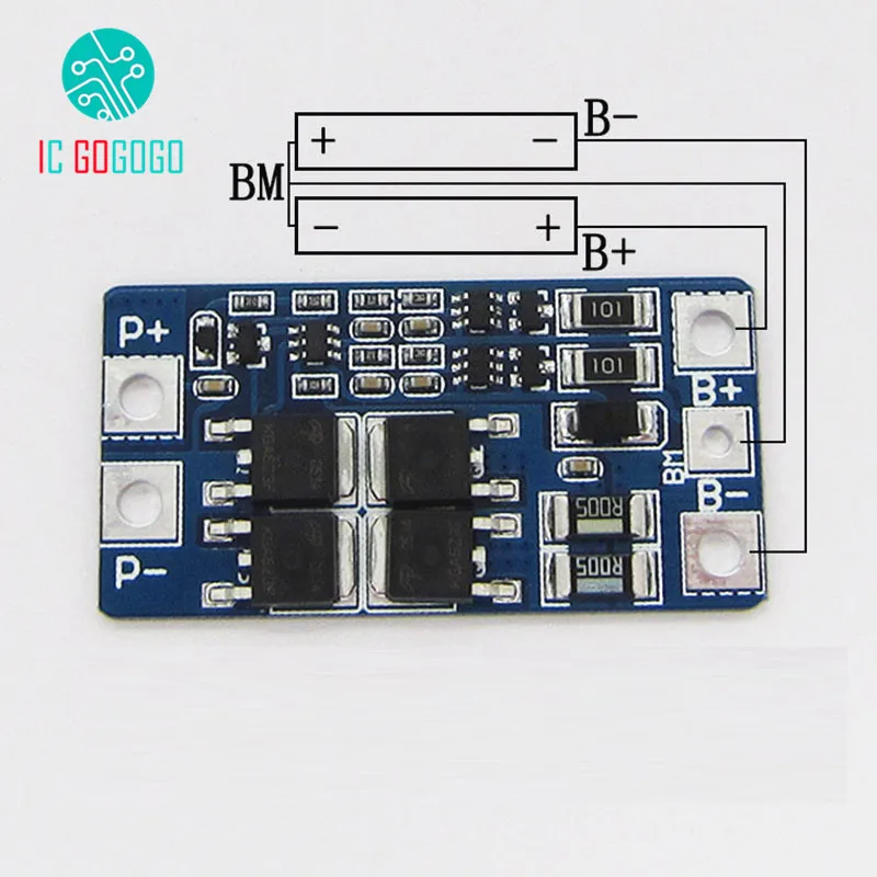 2S 10A 8 4 V 7 18650 литиевая Защитная плата BMS PCM PCB Li Ion Lipo 2 ячейки с балансовой функцией