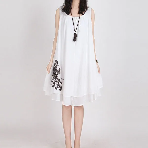 Свободное льняное платье на бретельках для беременных удобная одежда летняя