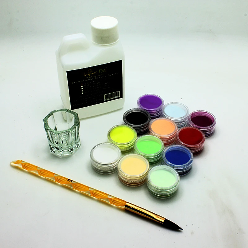 Набор акриловых ногтей для ногтей акриловая жидкая пудра ручка Сделай Сам crtsyal чашка для ногтей Акриловые инструменты 4 шт./компл.