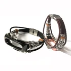 Ремешок сменный из натуральной кожи для Mi Band 2, спортивный браслет для Xiaomi Mi Band 2, розовое золото