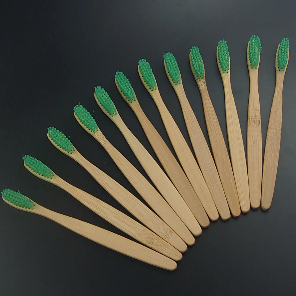

DR.PERFECT 12PCS/lot environment Eco friendly wooden Bamboo Toothbrush tongue scraper Oral Care Soft Bristle