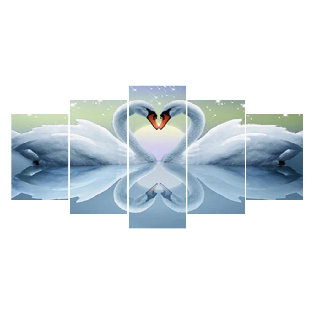 

5pcs Multi-picture 5D Diamond Painting Animal Swan Cross Stitch DIY Diamond Embroidery landscape Diamond Mosaic rhinestones
