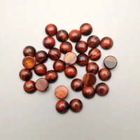 fashion 50pcslot red tiger eye natural stone charm 8mm round cabochon beads for jewelry ring earring brooch accessories no hole