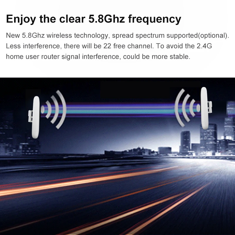 2km QCA9344 wifi range outdoor wireless access point cpe 5ghz with POE power adapter 300mbps high power cpe network router
