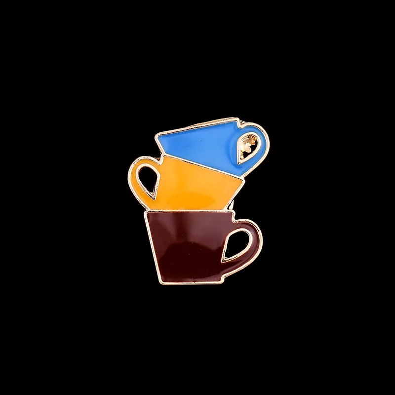 Wholesale Cartoon Coffee Cup Brooches Women Men Colours Enamel Pin Backpack Button Pins Denim Jackets Hat Cloth Accessories | Украшения и