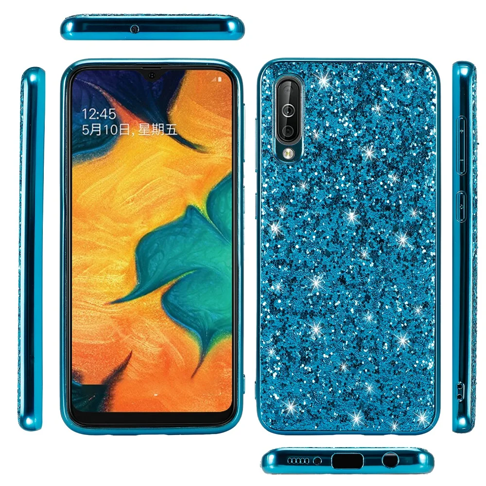 Чехол для Samsung Galaxy A30 A50 Роскошный Жесткий блестящий тонкий защитный чехол из