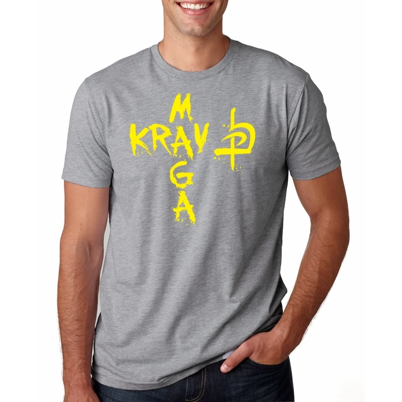 Новое израильское krav Maga T рубашки мужские хлопковые Летний стиль короткий рукав силы обороны футболка футболки