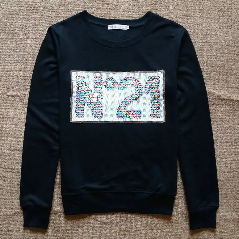 Женская толстовка с бисером и блестками винтажная Толстовка в стиле Харадзюку