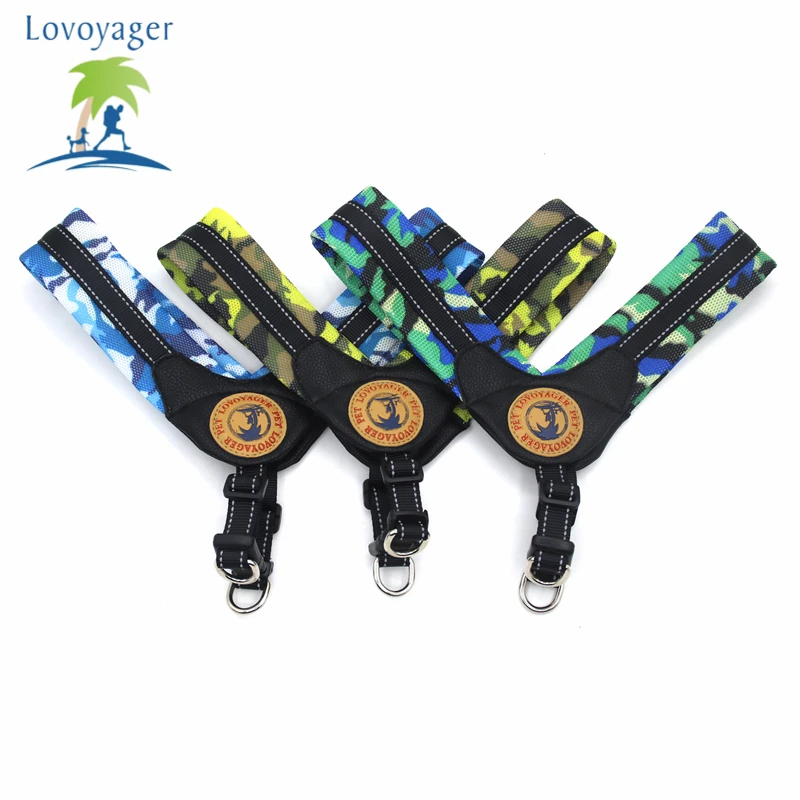 Камуфляжная сетчатая шлейка для собак среднего размера удобный светоотражающий