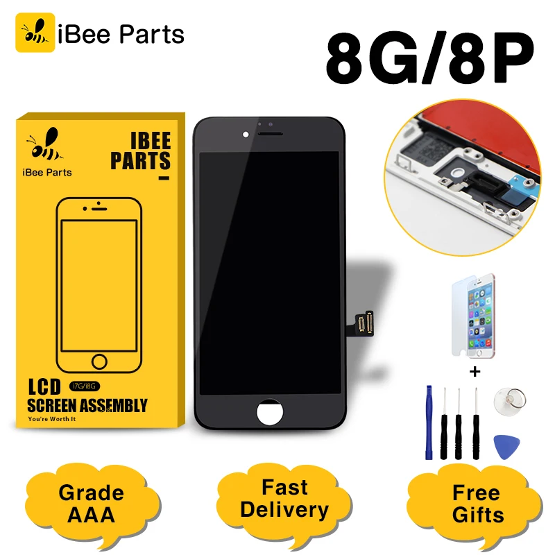 Ibeeparts 1 шт. Верхний ЖК дисплей для iPhone 8 Plus 3D сенсорный экран дигитайзер в сборе