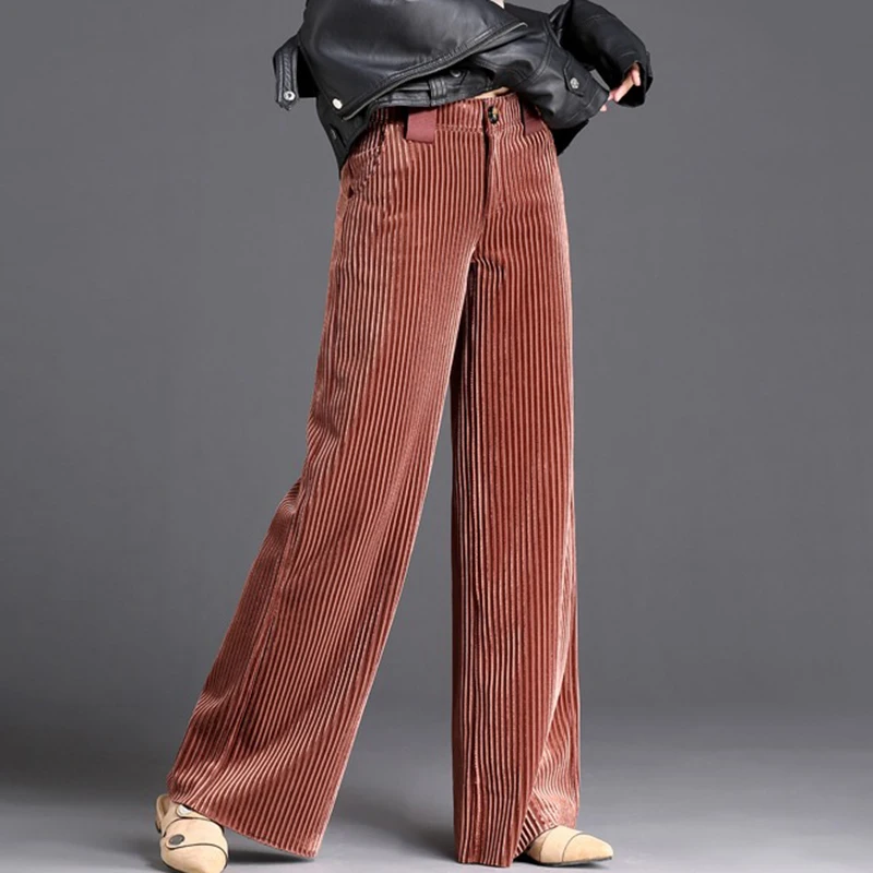 

Распродажа бархатные штаны женские брюки с высокой талией женские свободные брюки большого размера 2019 женские брюки большого размера