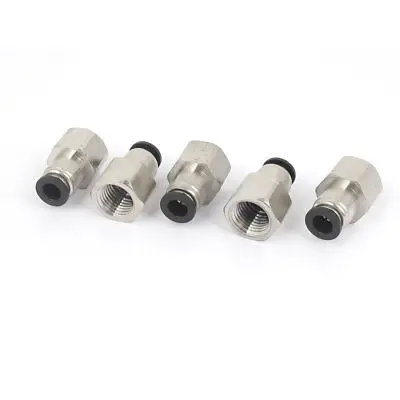 

1/4" Tube 1/4NPT Female Thread 2 Ways Air Gas Quick Connecting Fittings 5pcs
