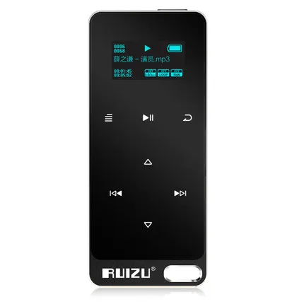 BLACK Ruizu X05 8 Гб 16 Гб ультратонкий сенсорный портативный цифровой спортивный экран без потерь Hifi аудио МП 3 мини музыкальный Mp3 плеер FM радио - Цвет: BLACK