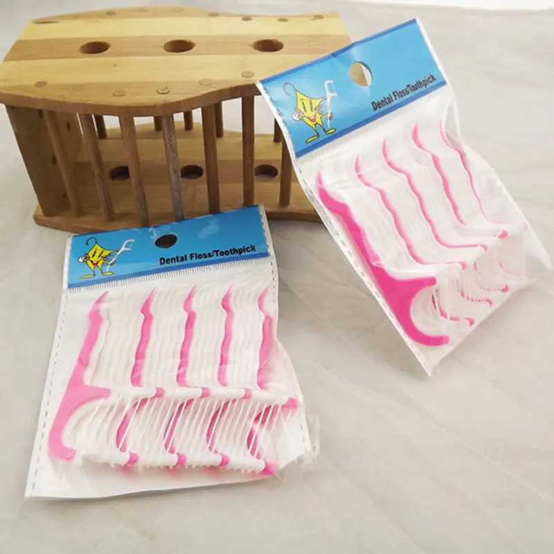 50 шт. пластиковый стоматологический Стик для зубной нити нейлоновая проволока