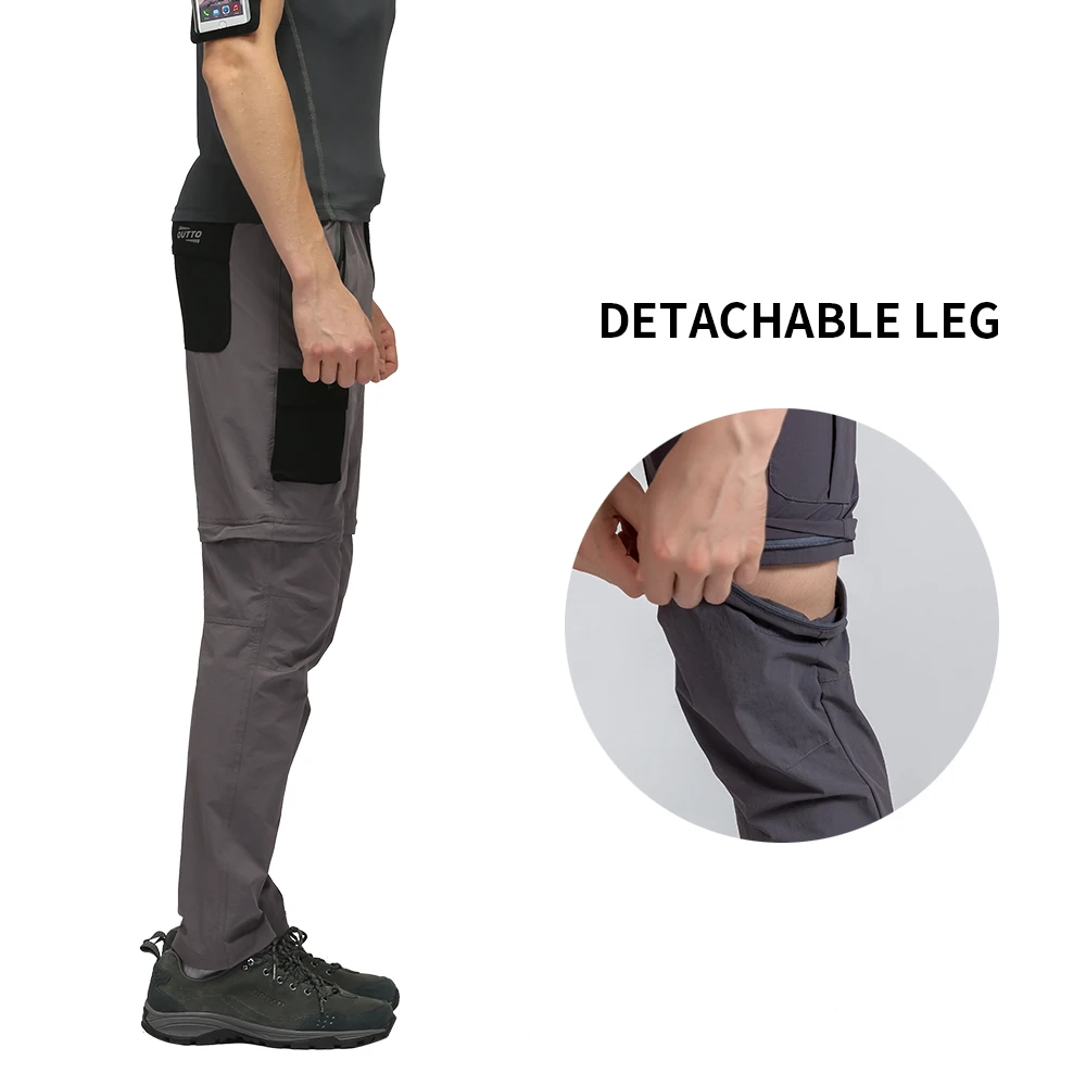 Мужские спортивные брюки Outto летние дышащие для походов и рыбалки съемные