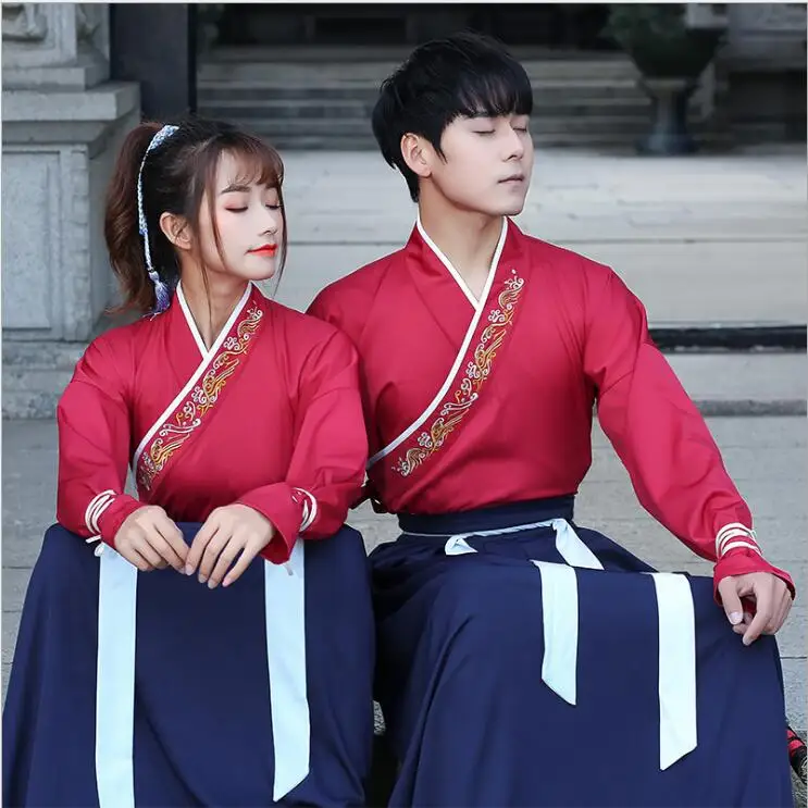 Унисекс оригинальный Hanfu GuangDong вышитый мечи для мужчин и женщин стиль Униформа