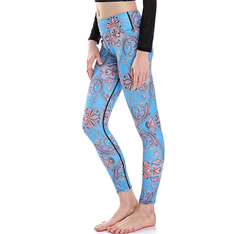 

Women Digital Print Floral Vine Fitness Quick Dry Exercise Leggings High Waist Full Length Energy Pants Trousers Ropa Mujer