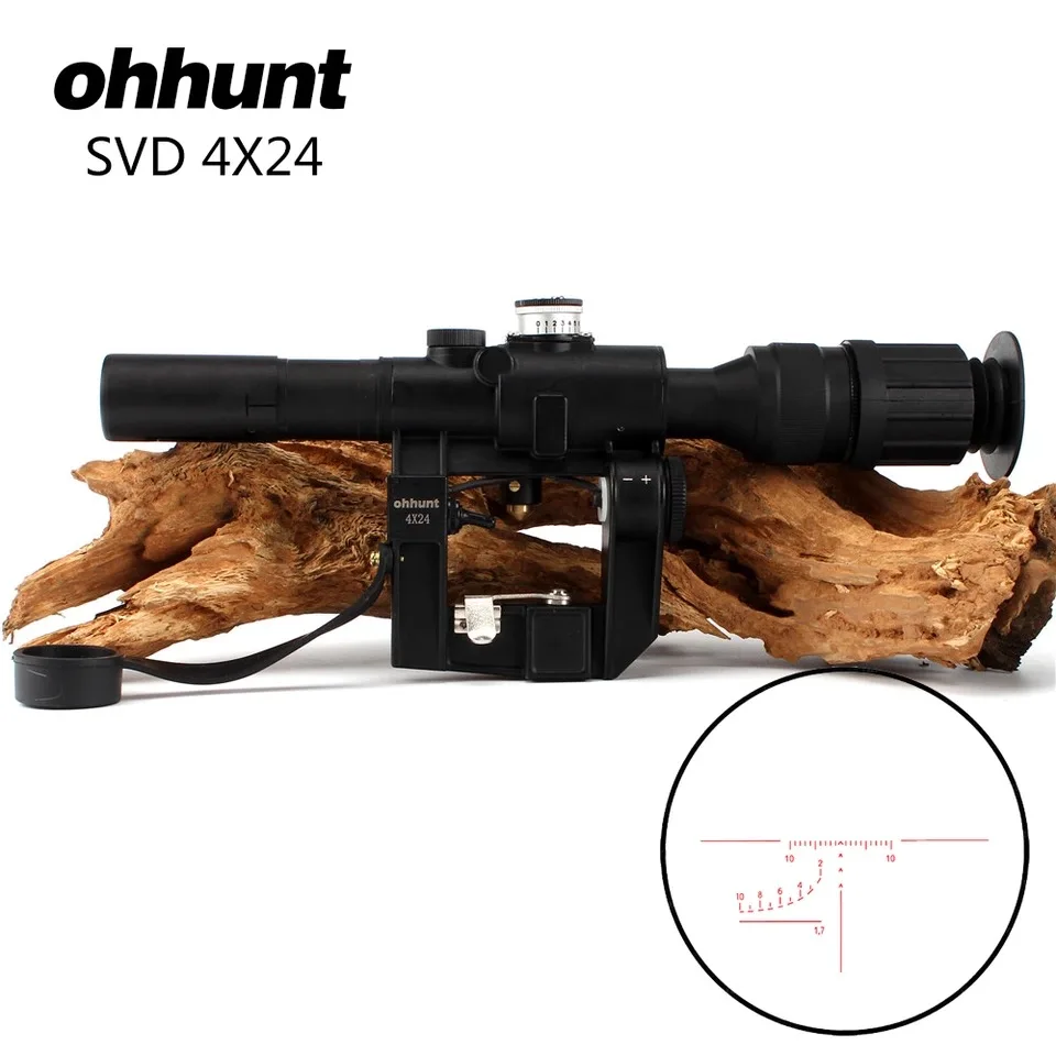 Ohhunt тактический Красный с подсветкой 4x24 PSO-1 Тип Область для Dragonov СВД снайперская винтовка серии АК