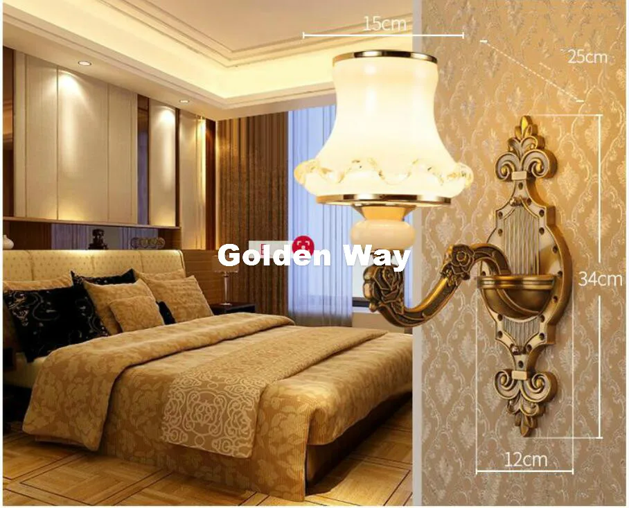 Бесплатная доставка Современный хрустальный настенный светильник латунный