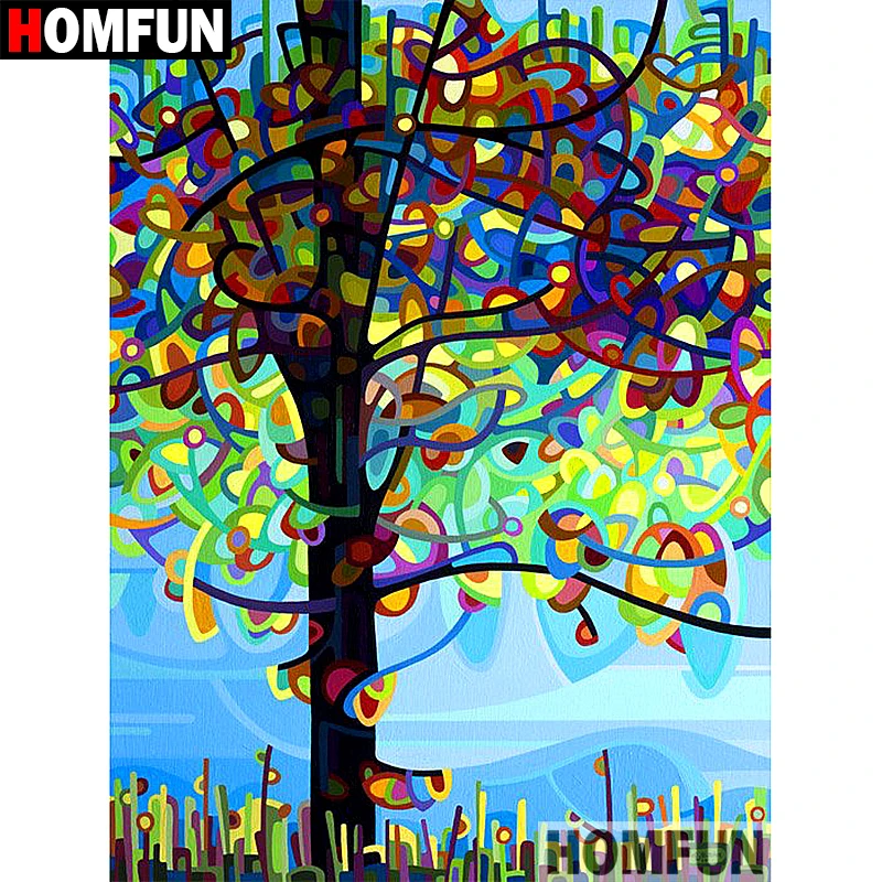 Алмазная живопись HOMFUN A07499 абстрактное дерево картина с полными