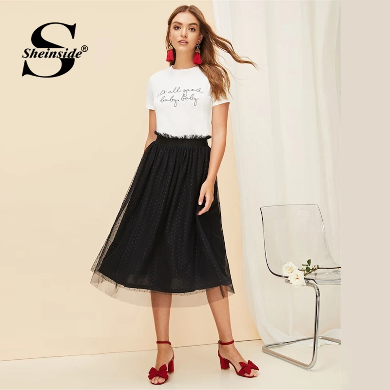 Sheinside, повседневный топ с буквенным принтом, Женский Топ, лето, короткий рукав, сплошная отделка, футболка для девушек, белый, минималистичный, базовые Топы
