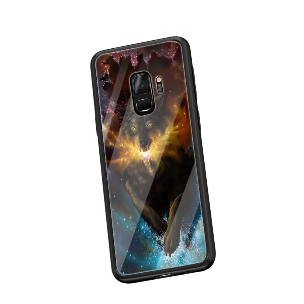 Мягкий чехол из закаленного стекла с изображением Белого Волка WEBBEDEPP для samsung Galaxy S8 S9 S10 Plus Note 8 9 A30 A50 A70 - Цвет: TG19
