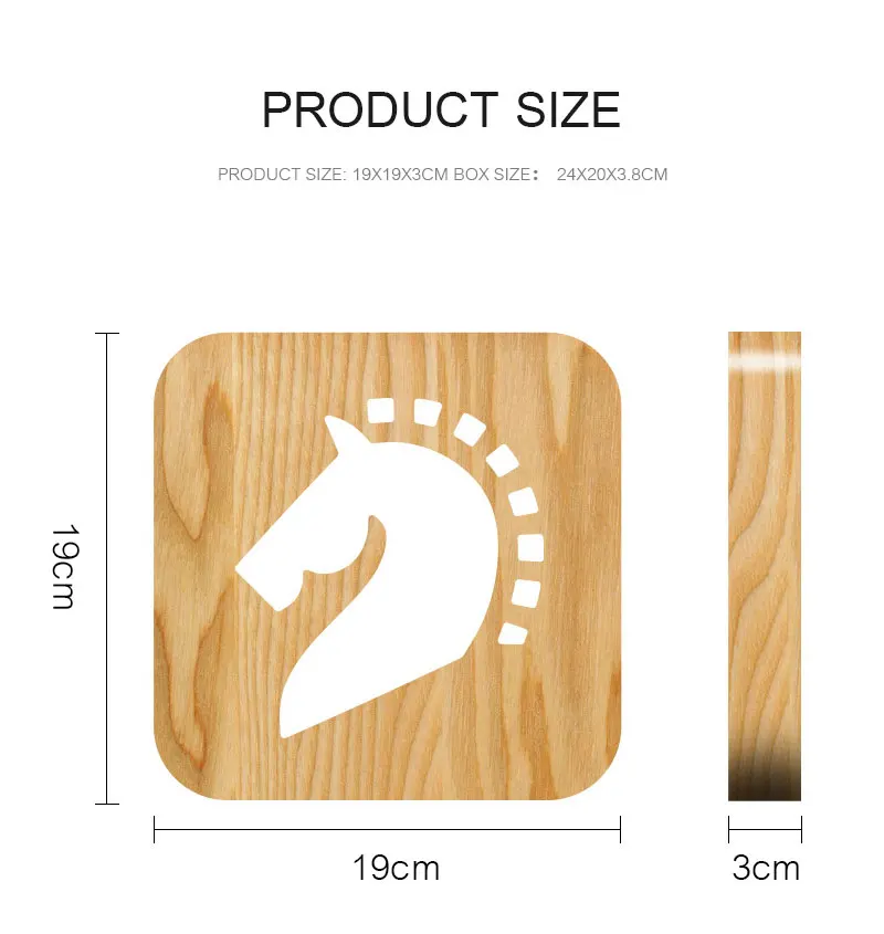 Creaitive Horse Wolf 3D деревянный светодиодный ночник USB Charing лампа атмосферная Лампа теплый свет украшения спальни настольная лампа