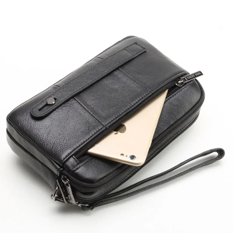 

Men Genuine Leather Business Clutch Bags Vintage Mobile Phone Case Cigarette Purse Pouch Male Handy Bag Card Holder Wallet