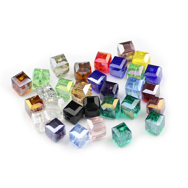 Mixed color WLYeeS 10 мм AB цветные Австрийские квадратные хрустальные бусины 10 шт. стеклянные свободные бусины для колье серьги кулон изготовление своими руками - Цвет: Mixed color