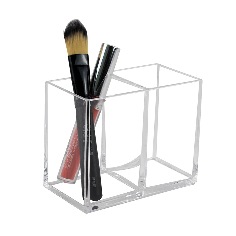 Новый прозрачный 2 слота ящик для хранения кистей макияжа держатель