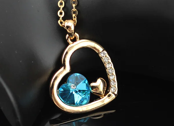 Ожерелье с подвеской в виде сердца из австрийского хрусталя Модная бижутерия
