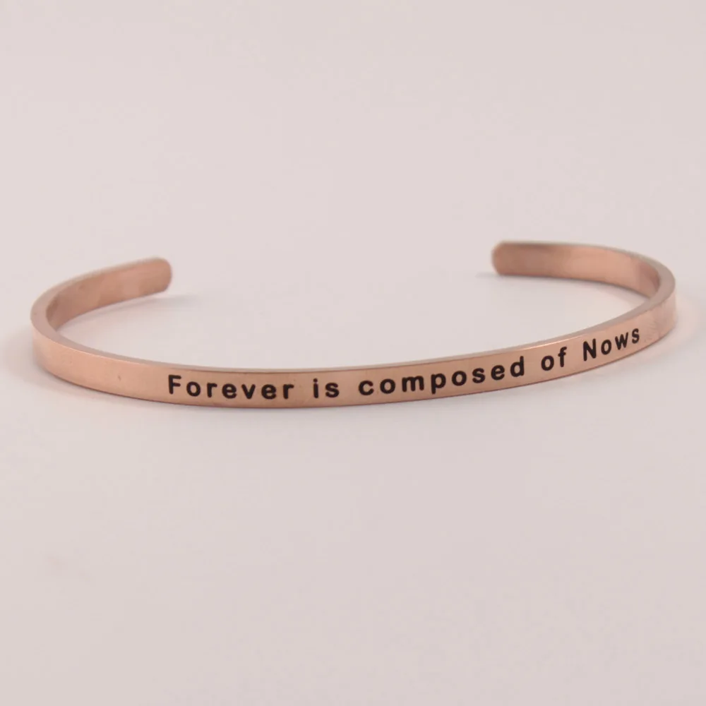 

4MM Stainless Steel Bangle Engraved "ROAD TO THE DREAM"Inspirational Cuff Mantra Bracelets Bangle for Women Men Gift