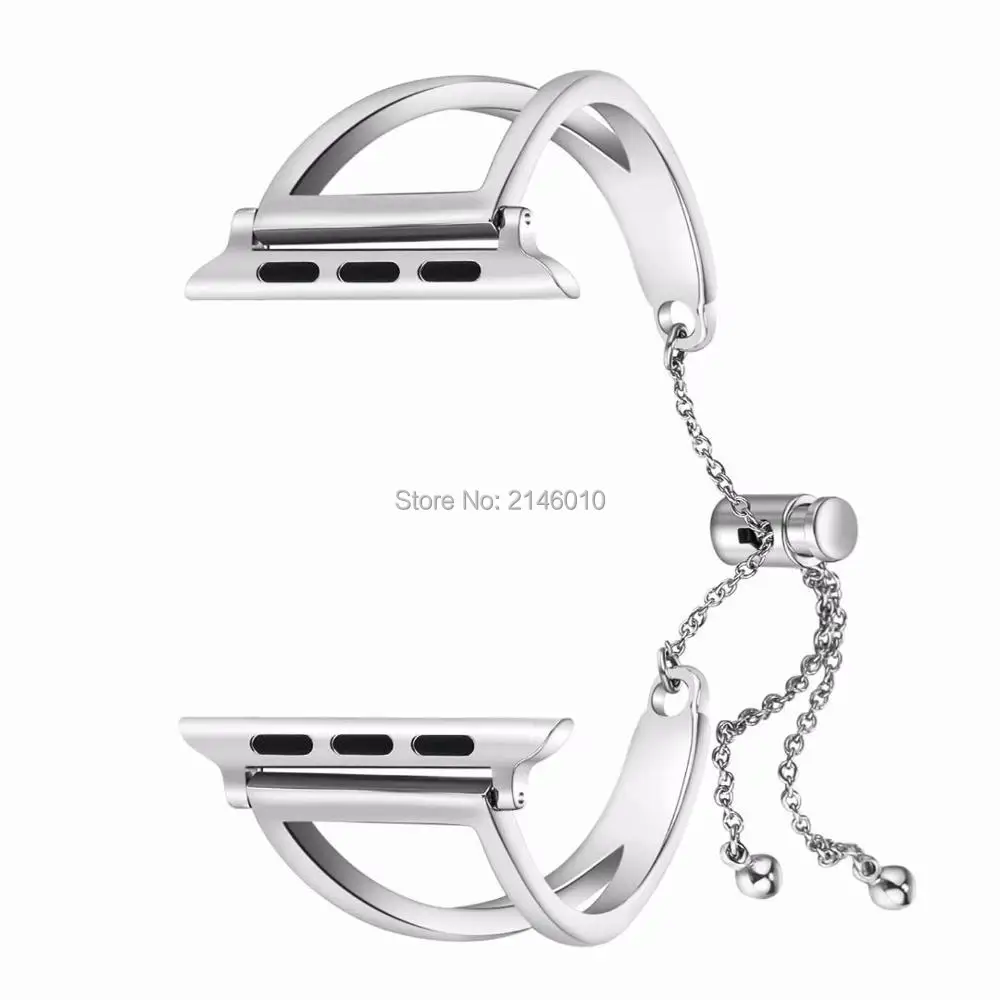 Ремешок из нержавеющей стали для Apple Watch Band браслет на цепочке iWatch Girl с блестками