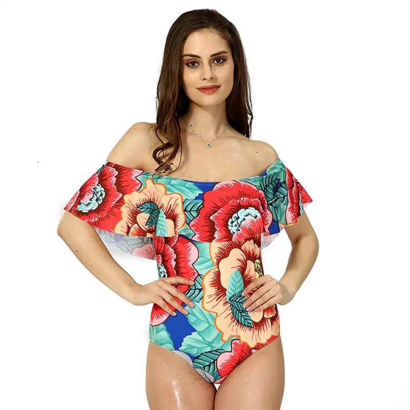 Цветочный Печати One Piece Купальники Сексуальные Бразильские Бикини Серфинг